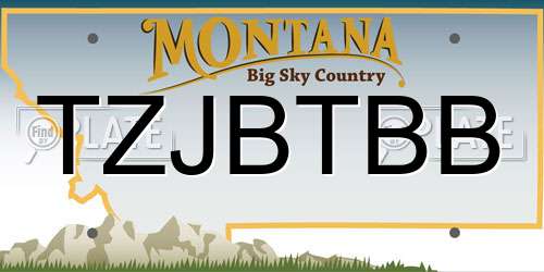 TZJBTBB Montana License Plate