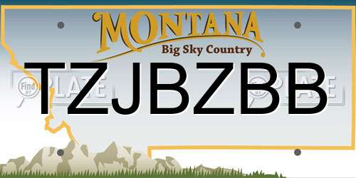 TZJBZBB Montana License Plate