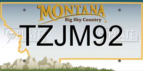 TZJM92 Montana License Plate