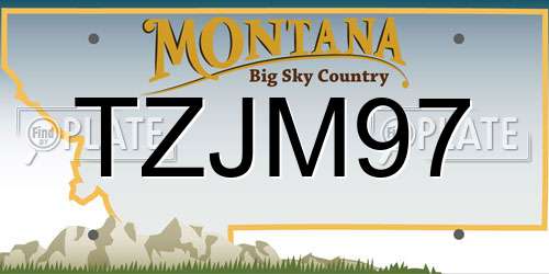 TZJM97 Montana License Plate