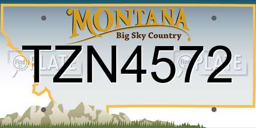 TZN4572 Montana License Plate