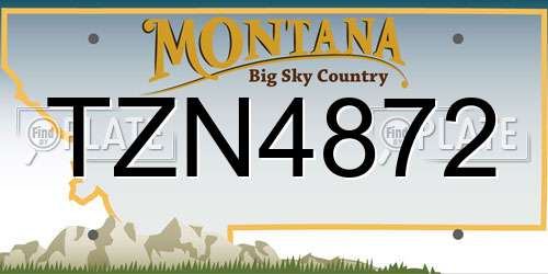 TZN4872 Montana License Plate
