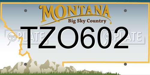 TZO602 Montana License Plate