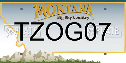 TZOG07 Montana License Plate