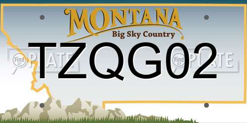 TZQG02 Montana License Plate