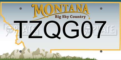 TZQG07 Montana License Plate