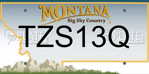 TZS13Q Montana License Plate