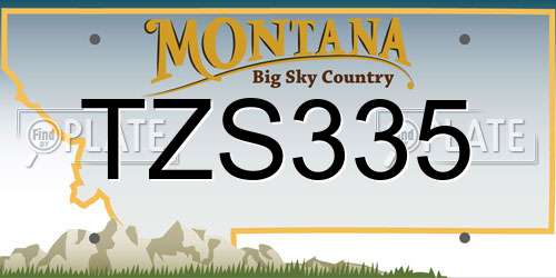 TZS335 Montana License Plate