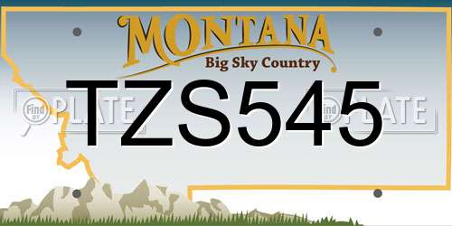 TZS545 Montana License Plate
