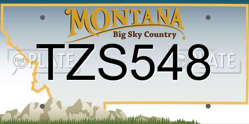 TZS548 Montana License Plate