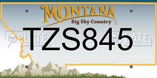 TZS845 Montana License Plate