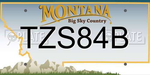 TZS84B Montana License Plate