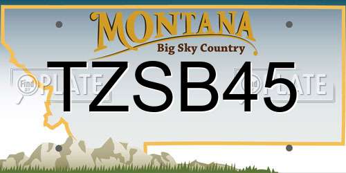 TZSB45 Montana License Plate