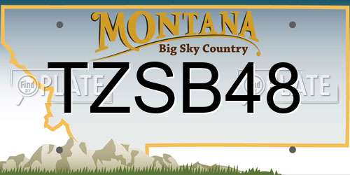 TZSB48 Montana License Plate