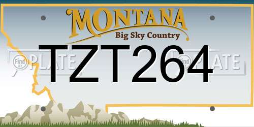 TZT264 Montana License Plate