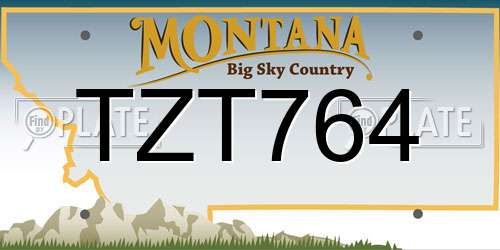 TZT764 Montana License Plate