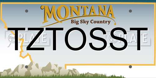 TZTOSST Montana License Plate