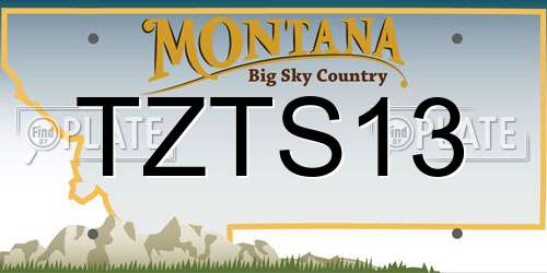 TZTS13 Montana License Plate