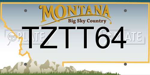 TZTT64 Montana License Plate