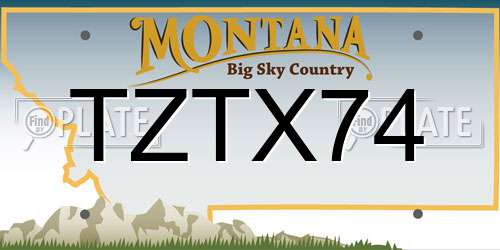 TZTX74 Montana License Plate