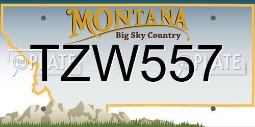 TZW557 Montana License Plate