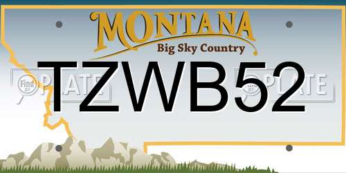 TZWB52 Montana License Plate