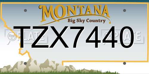 TZX7440 Montana License Plate
