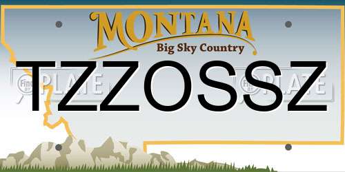 TZZOSSZ Montana License Plate