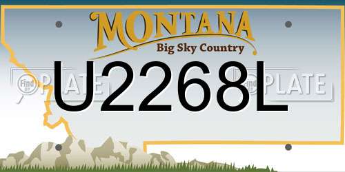 U2268L Montana License Plate