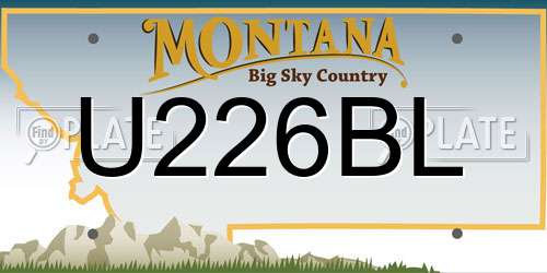 U226BL Montana License Plate
