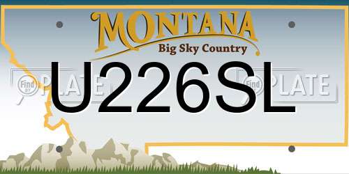 U226SL Montana License Plate