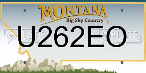 U262EO Montana License Plate