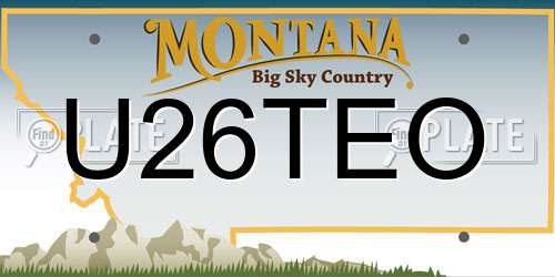 U26TEO Montana License Plate