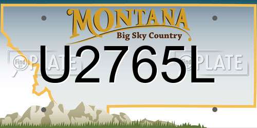 U2765L Montana License Plate