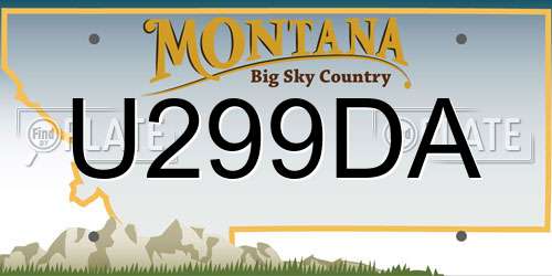 U299DA Montana License Plate