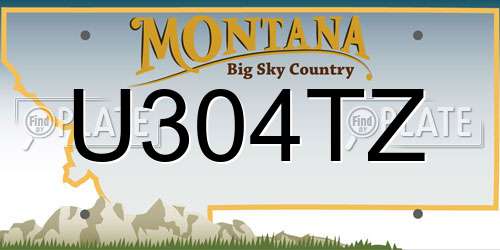 U304TZ Montana License Plate