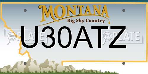 U30ATZ Montana License Plate