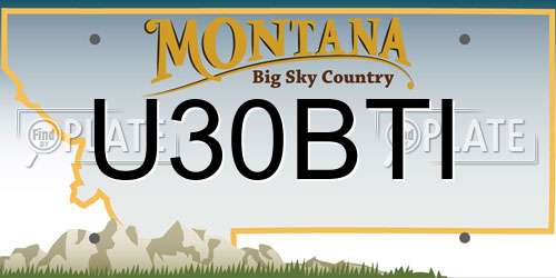 U30BTI Montana License Plate