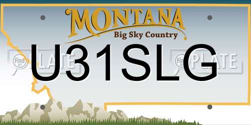 U31SLG Montana License Plate