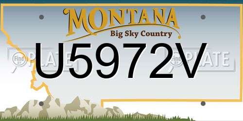 U5972V Montana License Plate