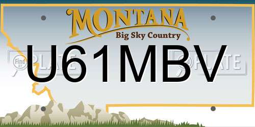 U61MBV Montana License Plate