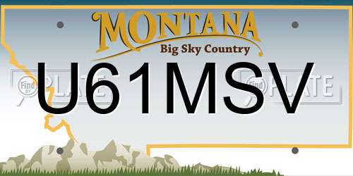 U61MSV Montana License Plate