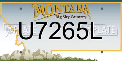 U7265L Montana License Plate