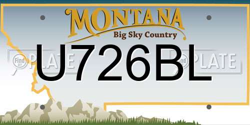 U726BL Montana License Plate
