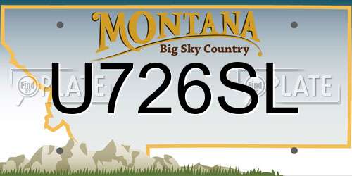 U726SL Montana License Plate