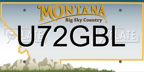 U72GBL Montana License Plate