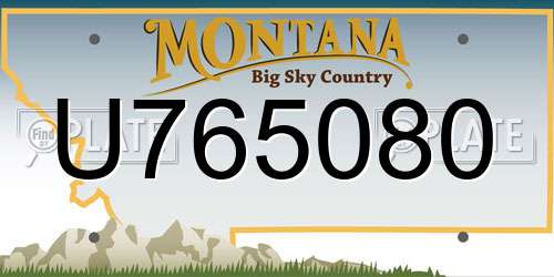 U765080 Montana License Plate