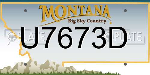 U7673D Montana License Plate