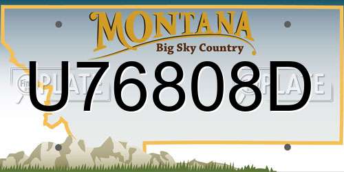 U76808D Montana License Plate