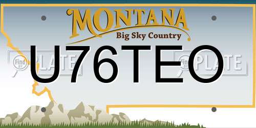 U76TEO Montana License Plate